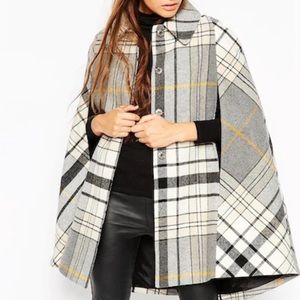 Asos Heritage Check Cape Coat in Sz: US 14/ UK 18